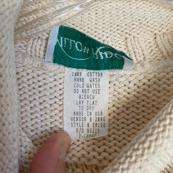 Vintage Cream Knitted Turtleneck Sweater Women's Large With Heart Pattern Design - Picture 8 of 8